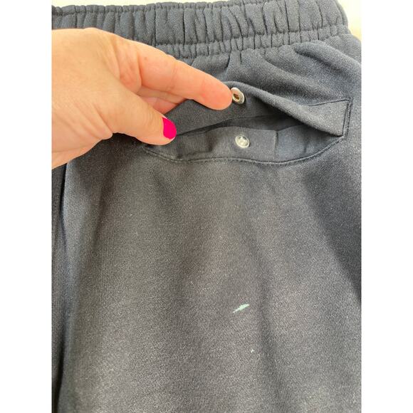 Nike Black Mens Fleece Sweat Pant Short Large White Swish S - Picture 8 of 9